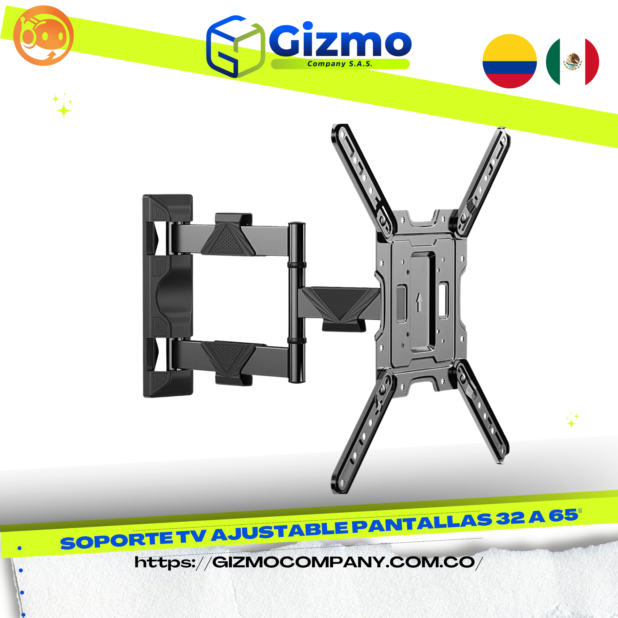 Soporte TV Ajustable Pantallas 32 a 65"